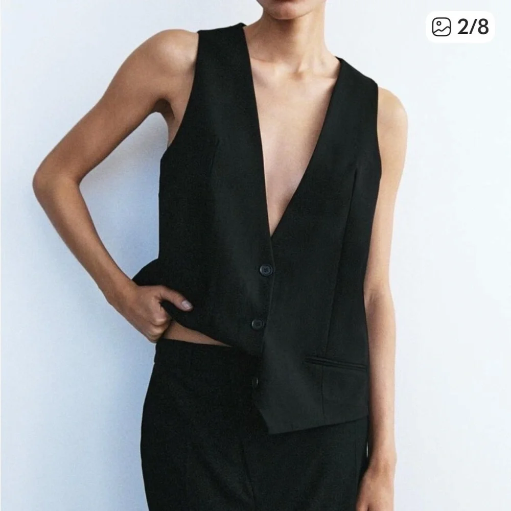 NEW ZARA LINEN VEST SIZE S  🚨NO DISCOUNT
